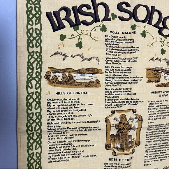 Irish Songs Linen Cotton Tea Towel - Picture 5 of 10